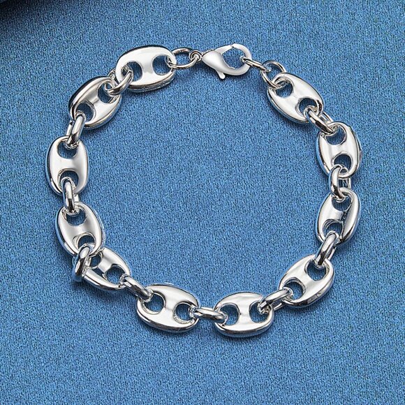 Fashion Jewelry Other - Awesome 7.75 Inch Long Anchor Style Bracelet 8mm Wide
